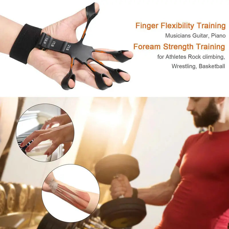 1pcs Silicone Gripster Hand Grip Finger Power Strengthener Stretcher Trainer Gym Fitness Exercise Hand Rehabilitation Accessorie