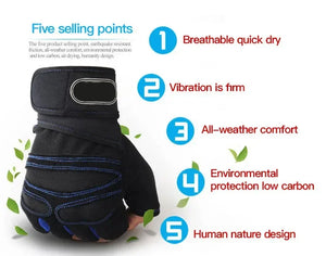 Gym Gloves for Men Women Fitness Weight Lifting Wristband Gloves Body Building Training Sports Exercise Cycling Glove Shockproof