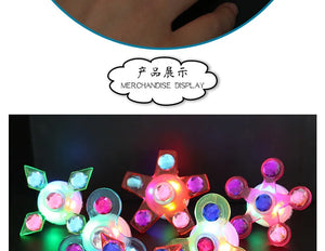 1PC Luminous Fingertip Spinner Toy Kids Fun Rotating Led Flash Glow Ring Party Glow-in-the-Dark Prop Finger Stress Relief Toys