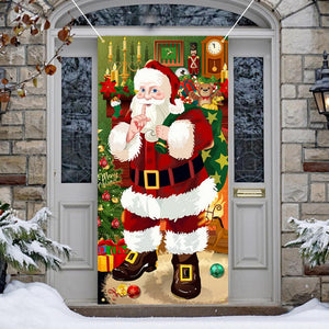 Christmas Door Christmas Door Cover Dog Xmas Tree Gift Decor Outdoor Photo Door Curtain Creative Christmas Hanging Cloth Blanket