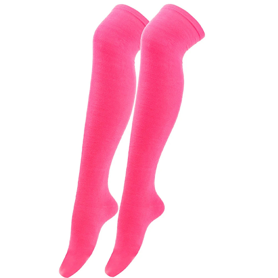 Chiristmas Women Stocking Candy Color Long Socks Warm Thigh High Overknee Decor Christmas Stylish Ladies Womens Silk Stockings