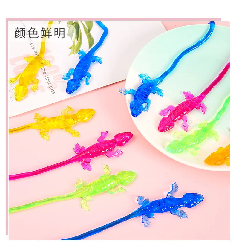 Cute Animal Gecko Sticky Stretchable Sticky Toys Kids Birthday Gifts Party Favors Guest Gifts School Goodie Filler