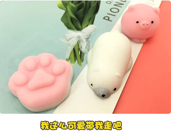 1/5pcs Mochi Squishies Toys Kids Antistress Ball Squeeze Party Favors Stress Relief Toy for Birthday Kawaii Cartoon Mini Toys