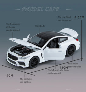 1:32 M8 IM Supercar Alloy Model Car Toy Diecasts Premium Casting Sound and Light For Children High Simulation Vehicle Boys Motor