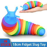 Fidget Slug Toy for children 18cm 3D Colorful Sensory Slug Relieves Fun Decompression Toy Creative Twist Caterpillar Fidget Toys