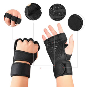 Weight Lifting Workout Gloves with Wrist Support for Men Women Gym Fitness Cross Training Powerlifting Hand Palm Protector Glove