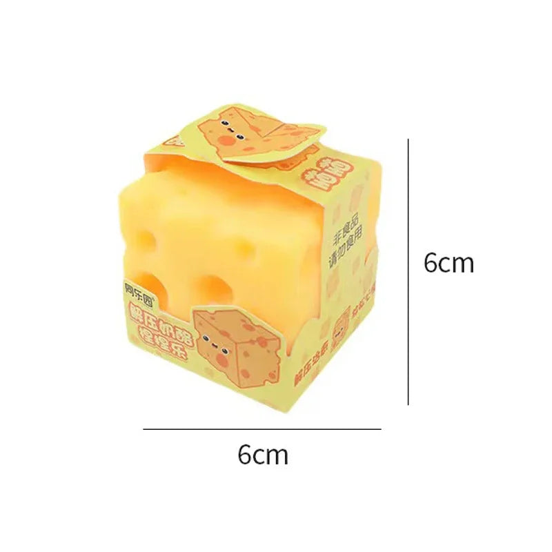 New Cute Transparent Cube Cheese Soft Toy Mochi Dessert Squeeze Party To Sensory Squeeze Pinching Silky Toy Simulation Toy Gift