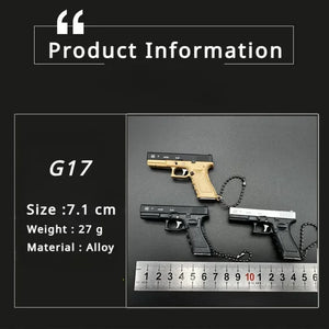 1:3 Mini G17 Metal Toy Gun Model Alloy Keychain Detachable Look Real Collection Hanging Chiristmas Birthday Gifts for Boys Adult