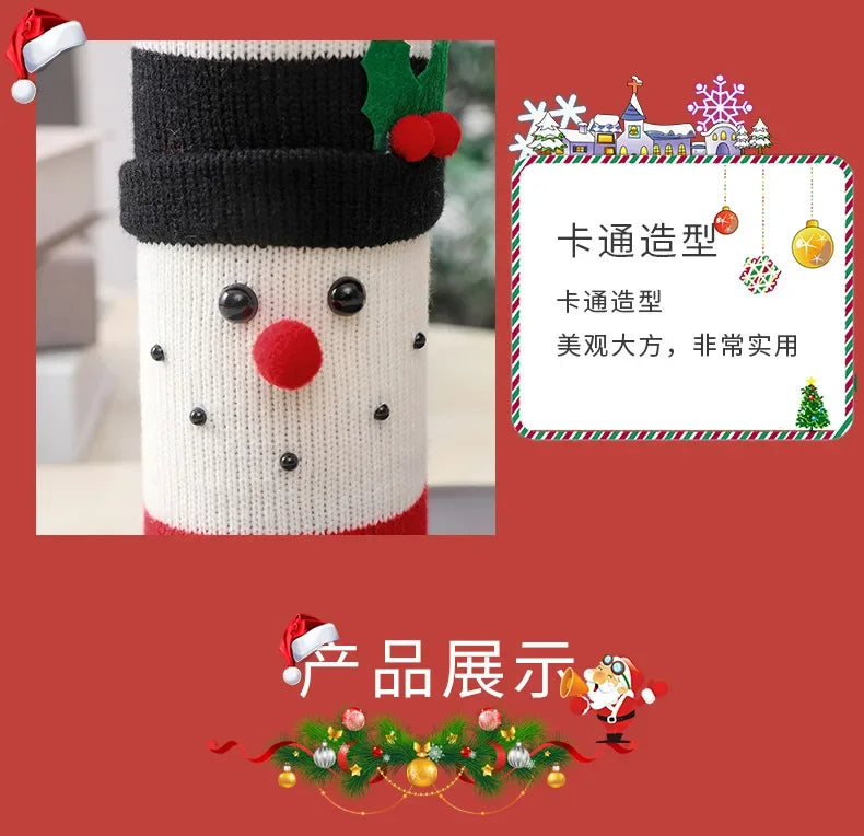 Christmas Decorations for Home Santa Claus Wine Bottle Cover Snowman Stocking Gift Holders Xmas Decor New Year