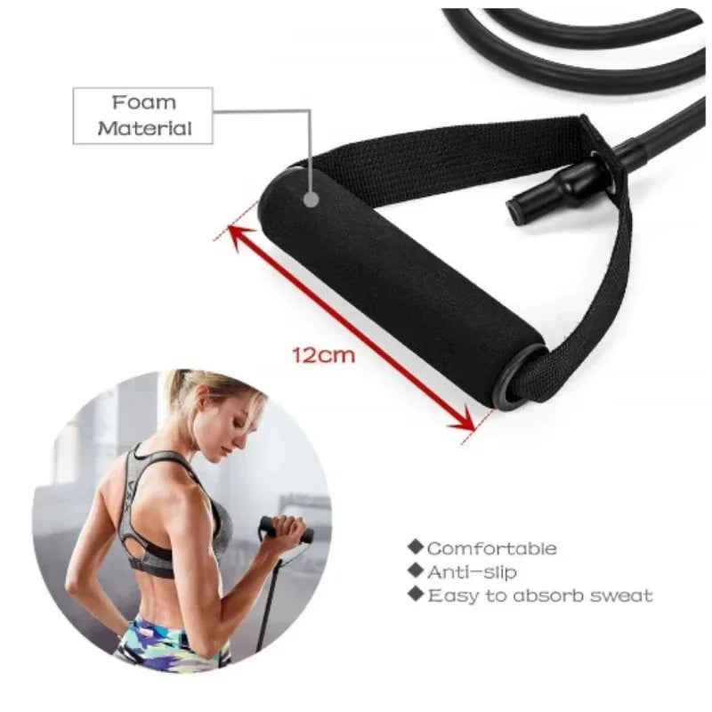 Resistance Bands with Handles Yoga Pull Rope Elastic Fitness Exercise Straps Gym Tube Band for Home Workouts Strength Training