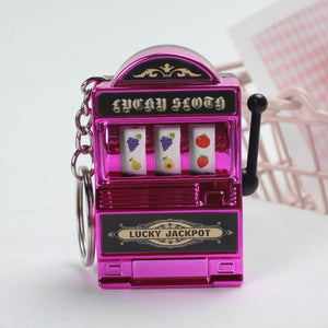 Mini Casino Lucky Charm Jackpot Keychains Handbags Charm Pendant Keychain Novelty Gifts for Women Men