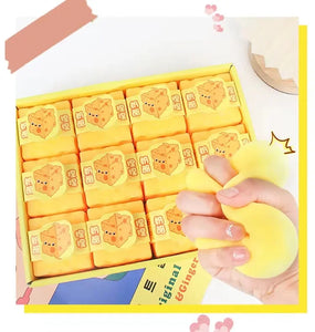 New Cute Transparent Cube Cheese Soft Toy Mochi Dessert Squeeze Party To Sensory Squeeze Pinching Silky Toy Simulation Toy Gift