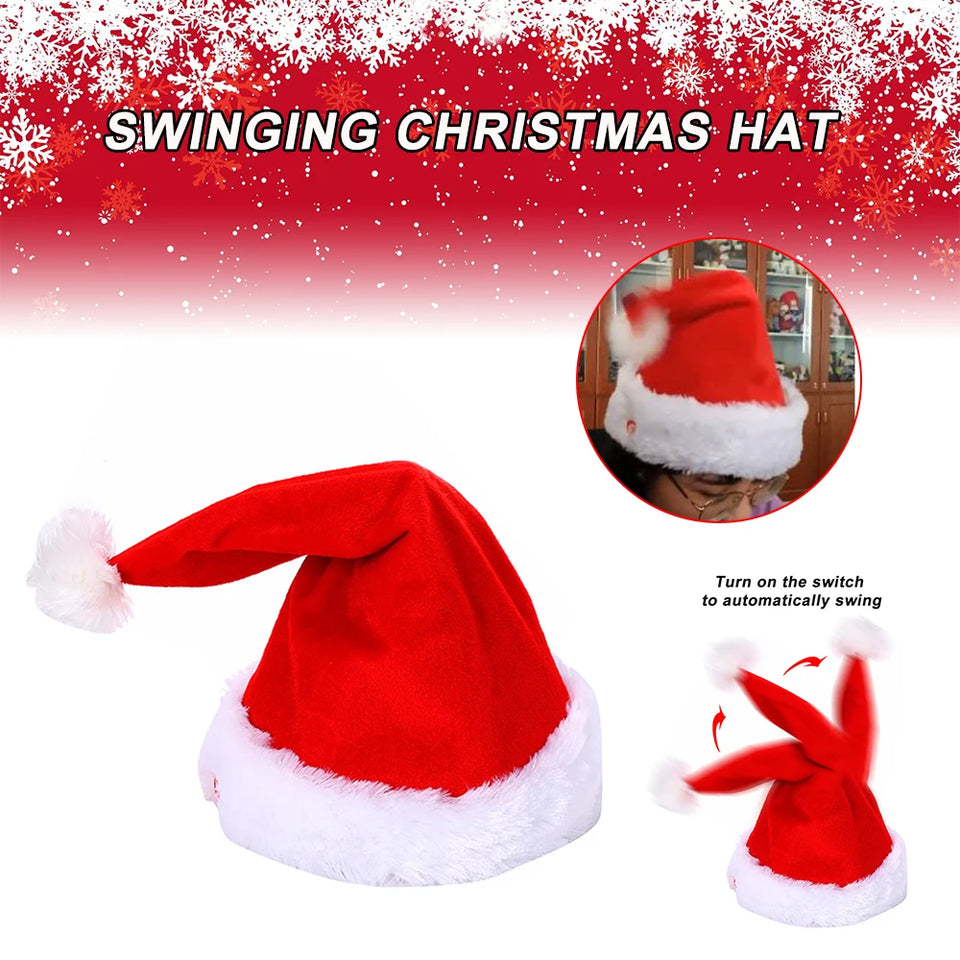 Electric Christmas Hat Musical Dance Christmas Claus Hat Electric Swing Christmas Hat Singing Rocking Children Xmas Hat