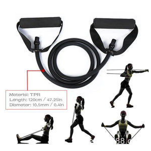 5 Levels Resistance Hot Yoga Pull Rope Bands Handles Elastic Sports Bodybuild Home Gym Workouts Muscle Training Rubber Tube Band