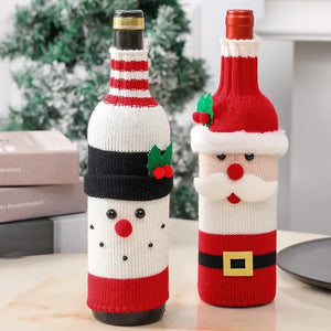 Christmas Decorations for Home Santa Claus Wine Bottle Cover Snowman Stocking Gift Holders Xmas Decor New Year