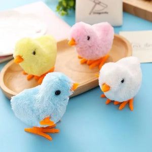 Cartoon Wind-up Chicken Simulation Plush Jumping Chicken Nostalgia Toy Clockwork Toy Gift for Kid Gifts Children's Wind-up Toys