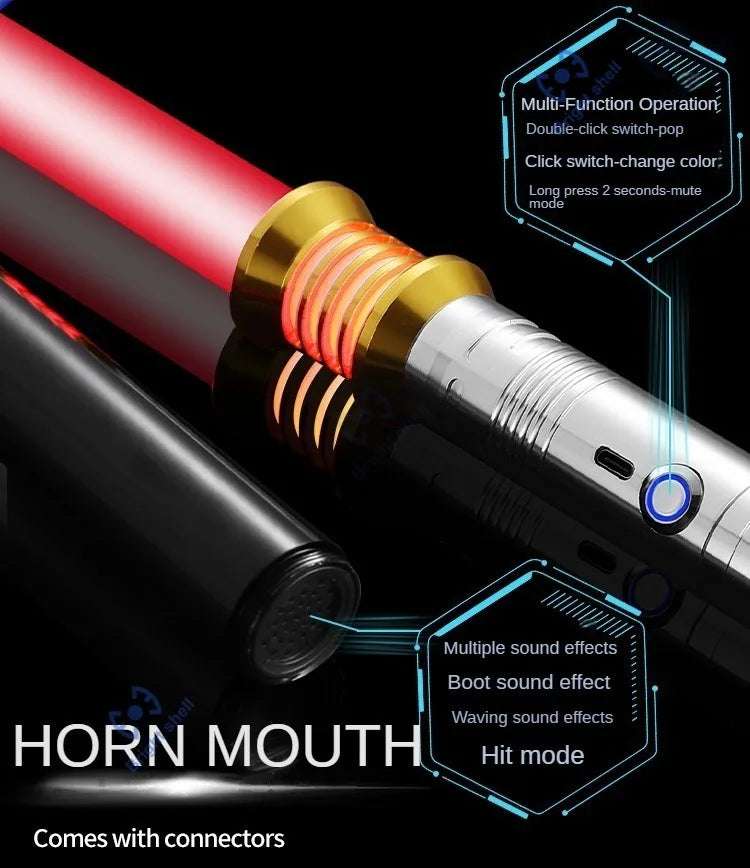 RGB Metal Lightsaber Laser Sword Toys Light Saber 15Color Change Kids Soundfonts Force FX FOC Blaster Toys Jedi Laser Sword Gift