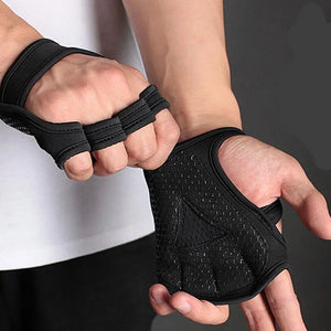 Women Hand Wrist Palm Protector Gloves Gym Fitness Heavy Glove Gloves Half Non-Slip Wrist Finger Weightlifting Sport Support