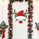 Christmas Door Window Stickers Felt Cloth Snowman Santa Claus Elk Wall Sticker Christmas Home Decoration Happy New Year 2024