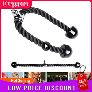 Muscle Training Gym Triceps Rope Cable Attachment 27.6 Inch Rope Black Exercise Body Workout for Home or Gym