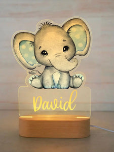 Personalized Children Animal Night Light Custom Name Acrylic Lamp For Baby Kids Bedroom Home Decoration Neonate Birthday  Gift