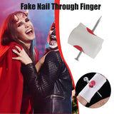 Fake Nail Through Finger Prank Toy Kids Novelty Magic Friend Halloween Scare Trick Joke Toy Practical Fool Jokes Gags