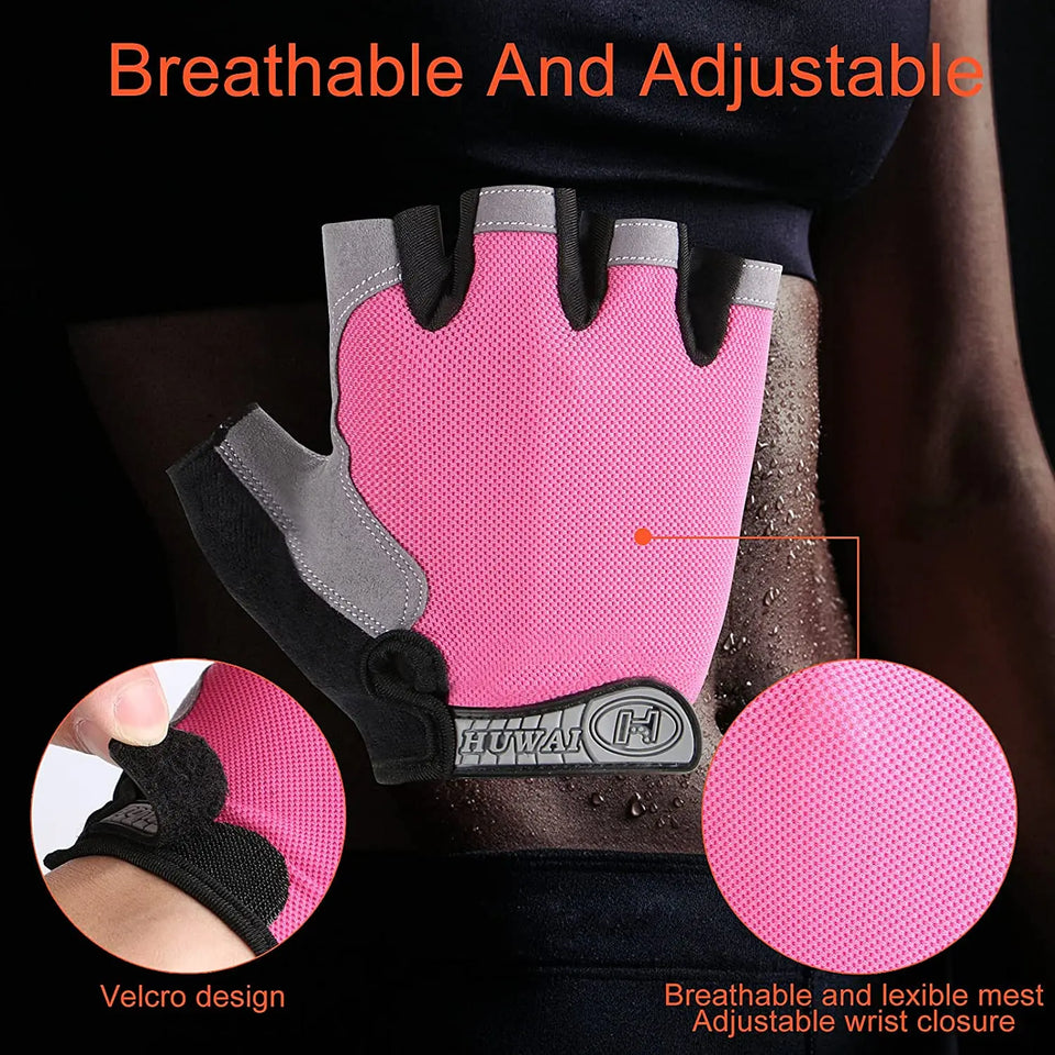 Gym Dumbbell Gloves Men Women Weightlifting Fitness Sport Training Exercise Gloves Non Slip Breathable Half Finger Cycling Glove