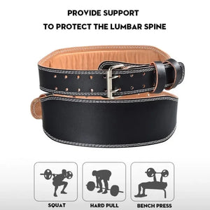 PU Leather Weight Lifting Belt Gym Weight Belt for Powerlifting Squat Bodybuilding Workout Fitness WeightLifting Support Men