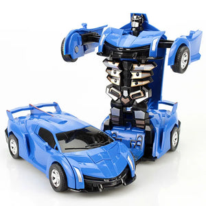 2 In 1 Car Toys One-key Deformation Car Toys Automatic Transformation Robot Model Car Diecasts Toy Boys Gifts Children Toys Gift