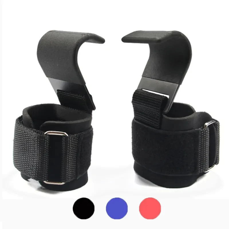 1PCS Weight Lifting Hook Grips With Wrist Wraps Hand-Bar Wrist Strap Gym Fitness Hook Weight Strap Pull-Ups Power Lifting Gloves