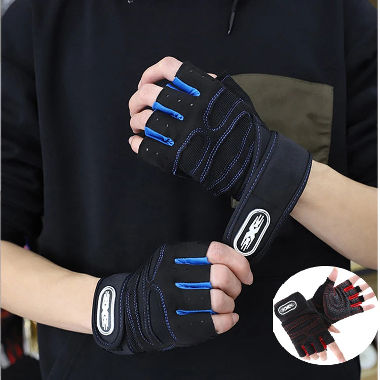 Dumbbell Gloves for Men Women Weightlifting Crossfit Bodybuilding Workout Sport Gym Training Gloves Non-slip Wrist Protector