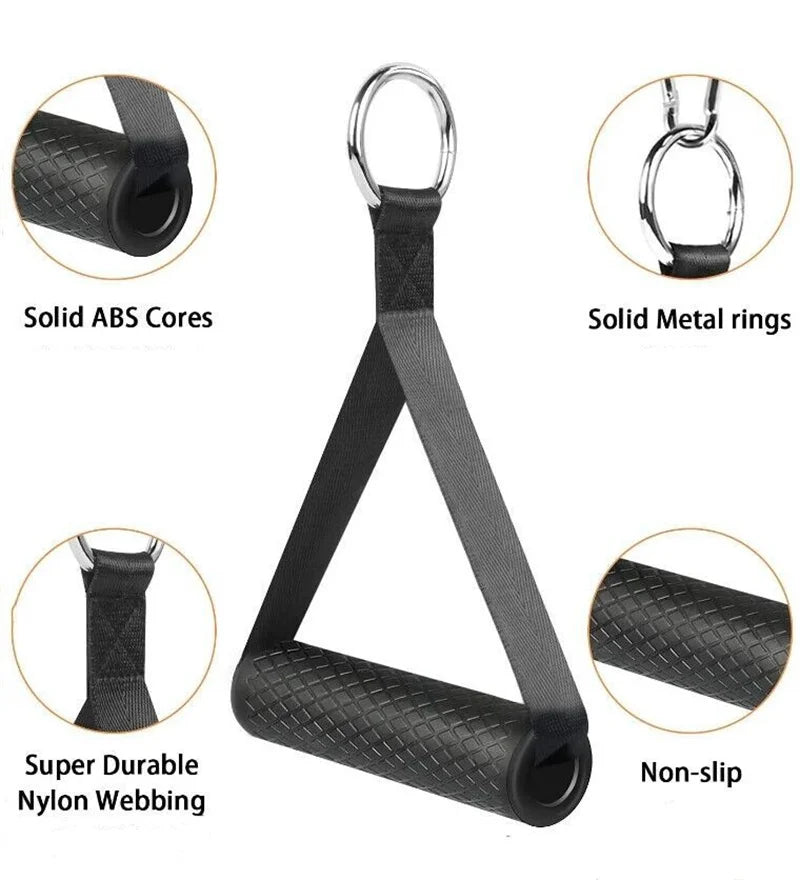 New Gym Resistance Bands Handles Anti-slip Grip Strong Nylon Webbing Fitness Heavy Duty Cable Machine Workout Equipment