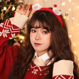 Christmas Hair Hoop Girls Plush Reindeer Antlers Deer Ear Christmas Party Cosplay Headbands Festival Hair Accessories Gifts