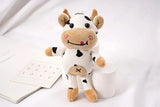 15cm Cute Milk Cow Plush Toy Animal Stuffed Doll Keyring Festival Birthday Gift Kawaii Decor Plush Keychain Toys for Boys Girls