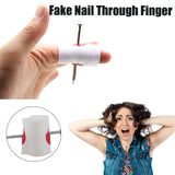 Fake Nail Through Finger Prank Toy Kids Novelty Magic Friend Halloween Scare Trick Joke Toy Practical Fool Jokes Gags