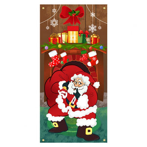 Christmas Door Christmas Door Cover Dog Xmas Tree Gift Decor Outdoor Photo Door Curtain Creative Christmas Hanging Cloth Blanket