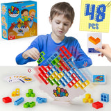 64PCS Tetra Tower Fun Balance Stacking Building Blocks Board Game for Kids Adults Friends Team Dorm Family Game Night and Partie