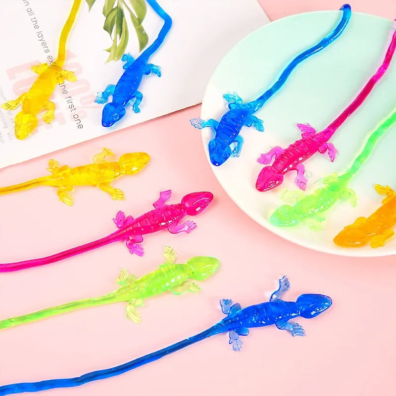 Cute Animal Gecko Sticky Stretchable Sticky Toys Kids Birthday Gifts Party Favors Guest Gifts School Goodie Filler