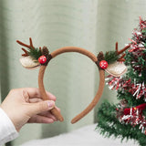 Christmas Hair Hoop Girls Plush Reindeer Antlers Deer Ear Christmas Party Cosplay Headbands Festival Hair Accessories Gifts