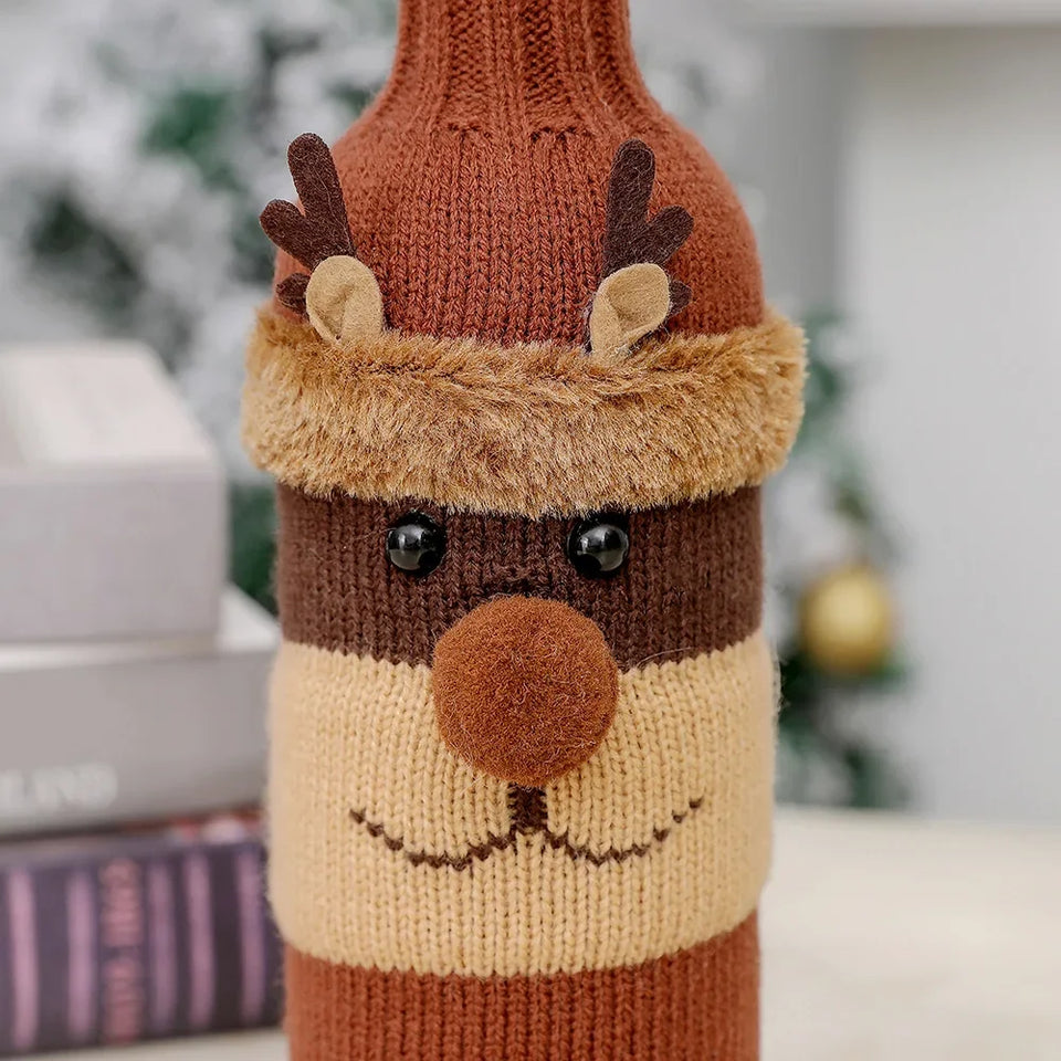 Christmas Decorations for Home Santa Claus Wine Bottle Cover Snowman Stocking Gift Holders Xmas Decor New Year