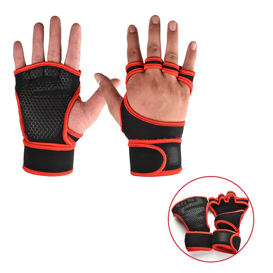 Weight Lifting Dumbbell Gloves for Men Women Gym Fitness Training Lifting Gloves Bodybuilding Gymnastic Hand Wrist Strap Support