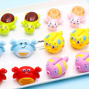 1pcs Wind Up Toys for Children Cute and Fun Crab Turtle Fish Baby Marine Animal Spinning Bike Kindergarten  Activity Small Gift