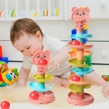 Baby Puzzle Track Turn Around  Track Rolling Ball Mental Sliding Ball Tower Education Assembling Toy Gift Stacking Toy for Kids