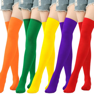 Chiristmas Women Stocking Candy Color Long Socks Warm Thigh High Overknee Decor Christmas Stylish Ladies Womens Silk Stockings