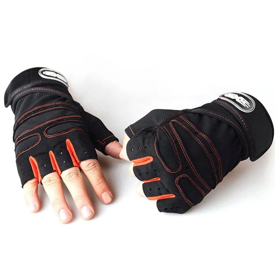 Workout Gloves for Men Women Weight Lifting Half Finger Glove with Wrist Wrap for Gym Sport Training Bicycle Motorcyclist Glove