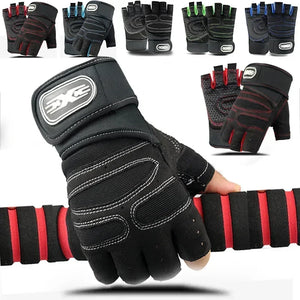 Gym Gloves for Women Men Crossfit Bodybuilding Dumbbell Fitness Strap Sports Training Exercise Workout Fingerless Cycling Gloves