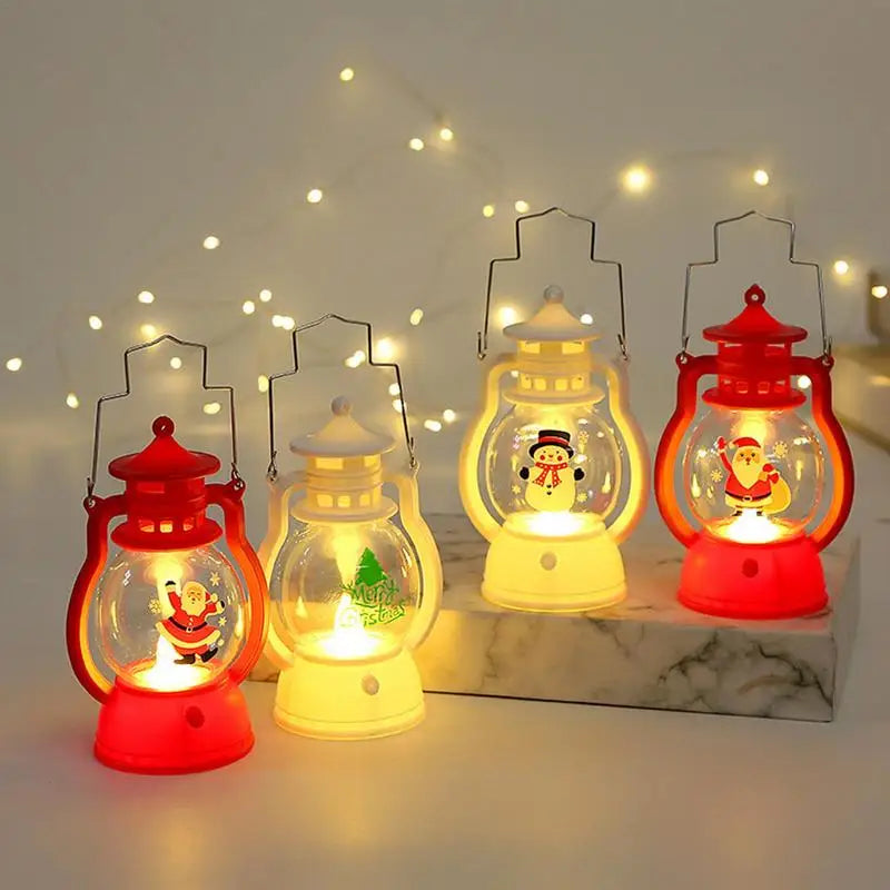 1PC Retro Kerosene Night Light Christmas Decorative Hanging Lantern Fairy Small Oil Lamp For New Year Navidad Home Decoration