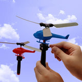 Aviation Model Copter Handle Pull Line Helicopter Plane Outdoor Toys for Kids Playing Drone Drawstring Plane Children's Day Gift