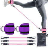 TPE Resistance Bands Ankle Straps Fitness Set D-Ring Support Ankle Cuffs Yoga Gym Equipment Guard Leg Strength Safety Extensions