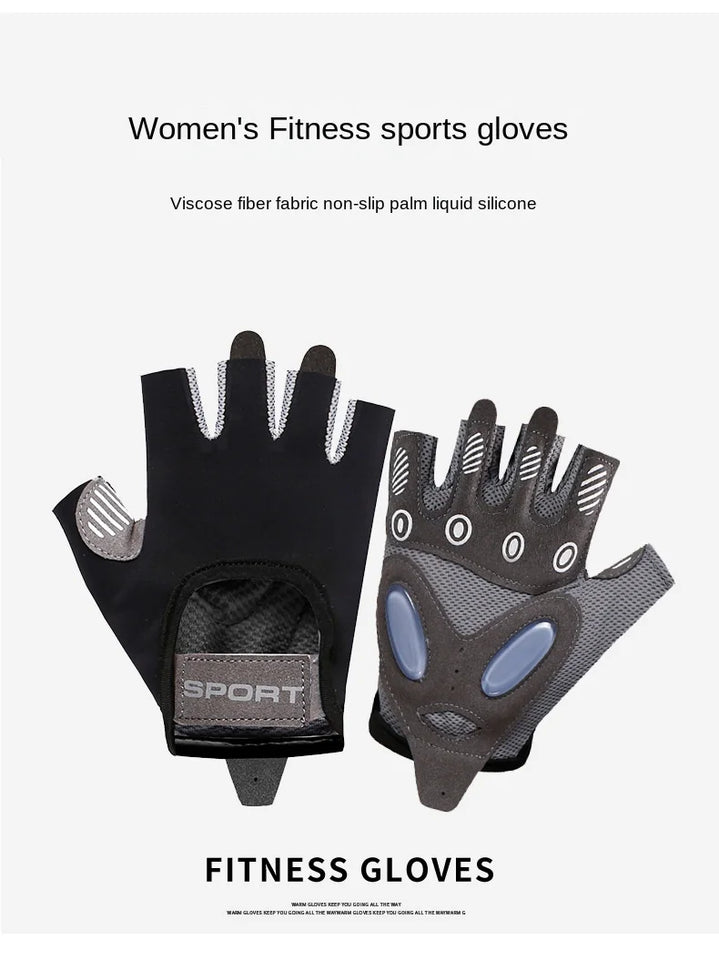 1 Pair Gym Body Building Training Fitness Gloves Sports Weight Lifting Exercise Slip-Resistant Gloves for Women Men Yoga Gloves